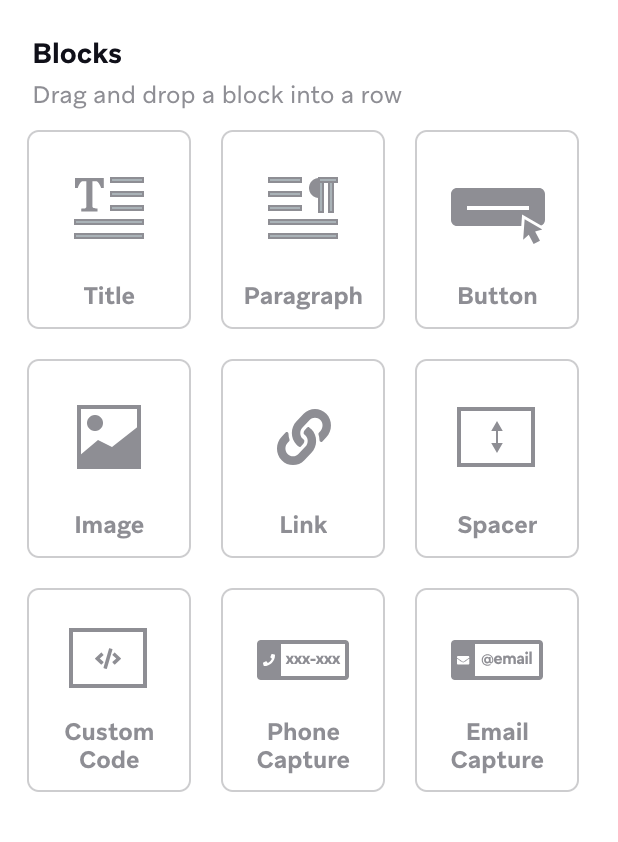 Drag-and-drop boxes to select from.